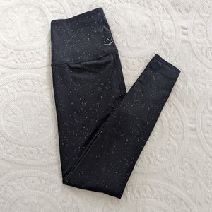 Beyond yoga rose gold foil fleck black legging
